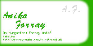 aniko forray business card