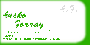 aniko forray business card